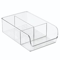 Foto van Idesign - open opbergbox met 3 vakken, 17.8 x 27.9 x 8.9 cm, kunststof, transparant - idesign linus