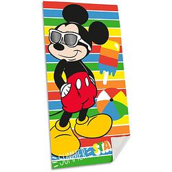 Foto van Disney mickey mouse strand/badlaken - 70 x 140 cm - katoen - voor kinderen - strandlakens