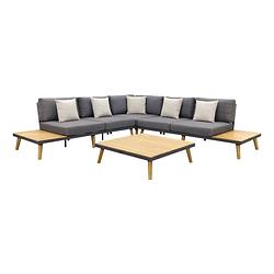 Foto van Vdg cordoba loungeset aluminium - teak 4-delig