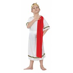 Foto van Romeinse keizer toga kostuum voor kids 140 - 8-10 jr - carnavalskostuums
