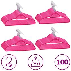 Foto van Vidaxl 100-delige kledinghangerset anti-slip fluweel roze