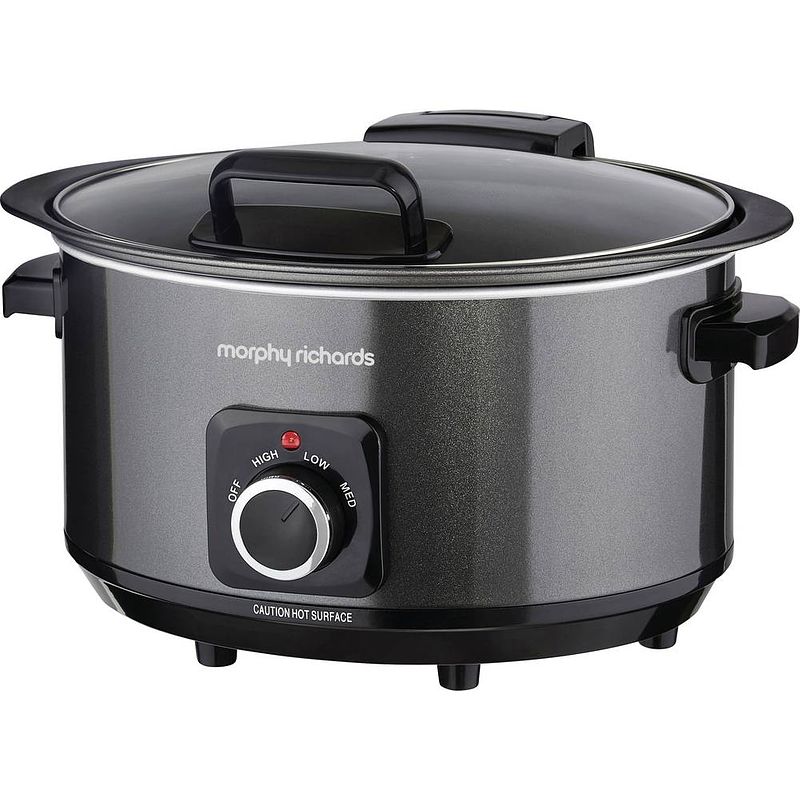 Foto van Morphy richards sear&stew 6.5l slow cooker zwart