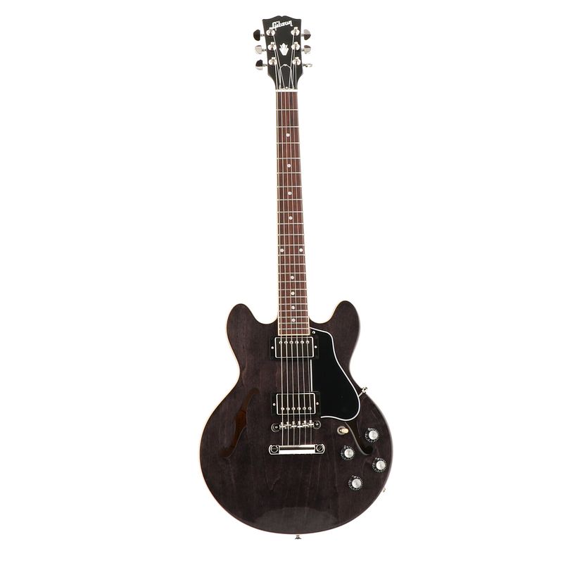 Foto van Gibson modern collection es-339 trans ebony semi-akoestische gitaar met koffer