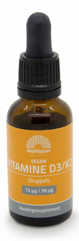 Foto van Mattisson healthstyle vitamine d3&k2 vegan druppels