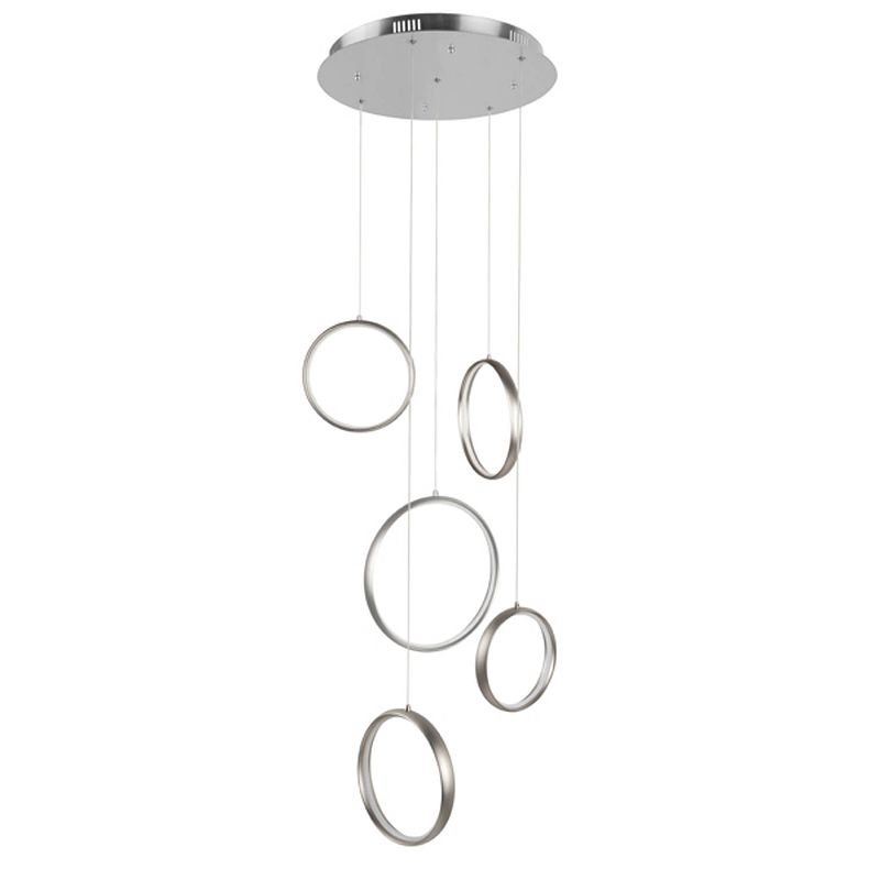 Foto van Infiori -ghlight - olympia - hanglamp - led - 45 x 45 x 210cm - nikkel