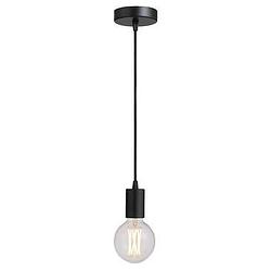 Foto van Pendel hanglamp - zwart - e27 - 200 cm - leen bakker