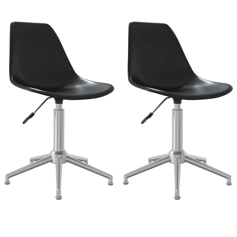 Foto van The living store draaibare eetkamerstoelen - polypropyleen - zwart - 46 x 59 x (70-82) cm - ergonomisch