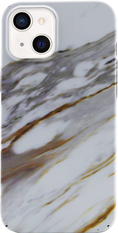 Foto van Bluebuilt white golden grey marble hard case apple iphone 13 mini back cover