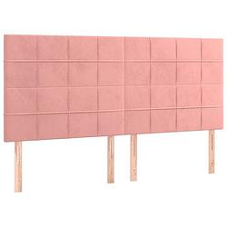 Foto van Vidaxl hoofdborden 4 st 90x5x78/88 cm fluweel roze