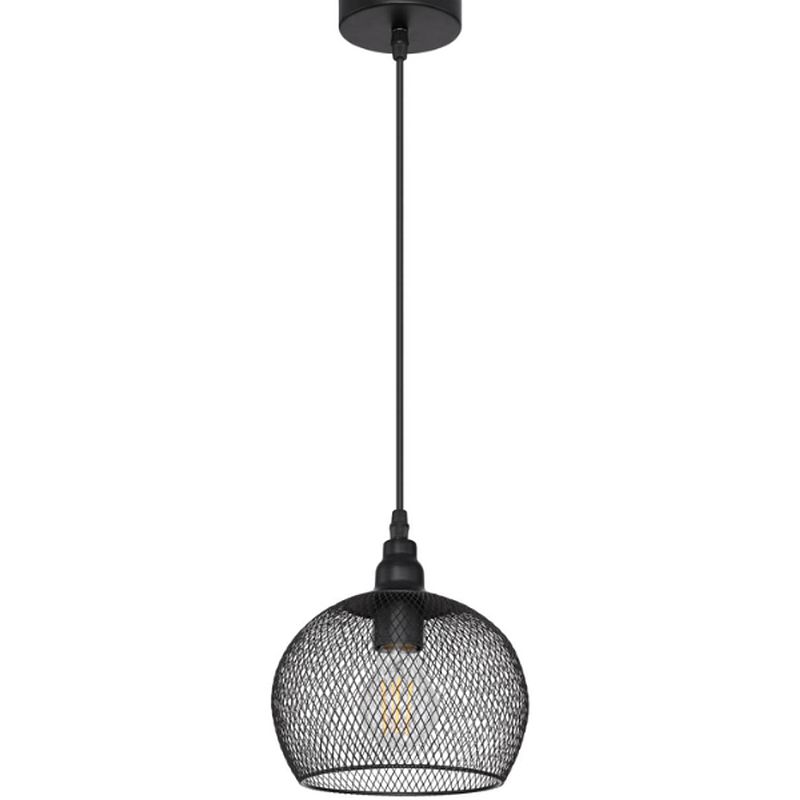 Foto van Industriële hanglamp anya - l:19cm - e27 - metaal - zwart