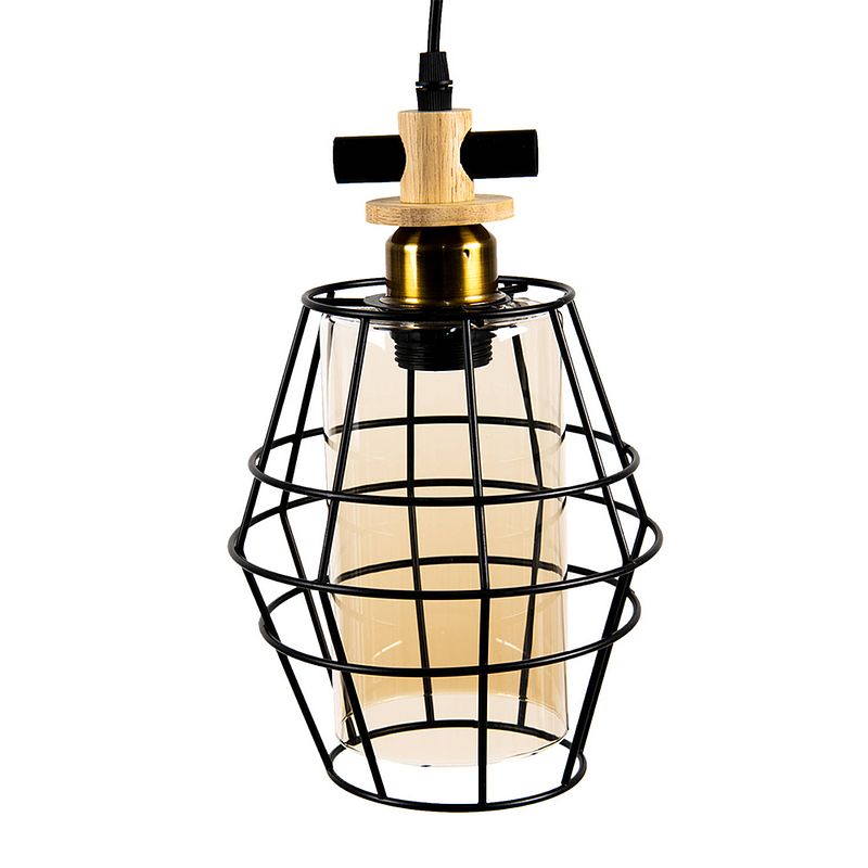 Foto van Haes deco - hanglamp - industrial - moderne industriele lamp, 18x18x31 cm - hanglamp eettafel, hanglamp eetkamer