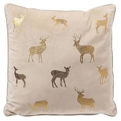 Foto van Deer - sierkussen 45x45 wit - kerst decoratie - velvet