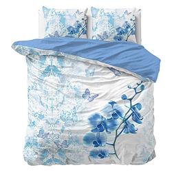 Foto van Sleeptime essentials dream orchid - turquoise dekbedovertrek lits-jumeaux (240 x 220 cm + 2 kussenslopen) dekbedovertrek