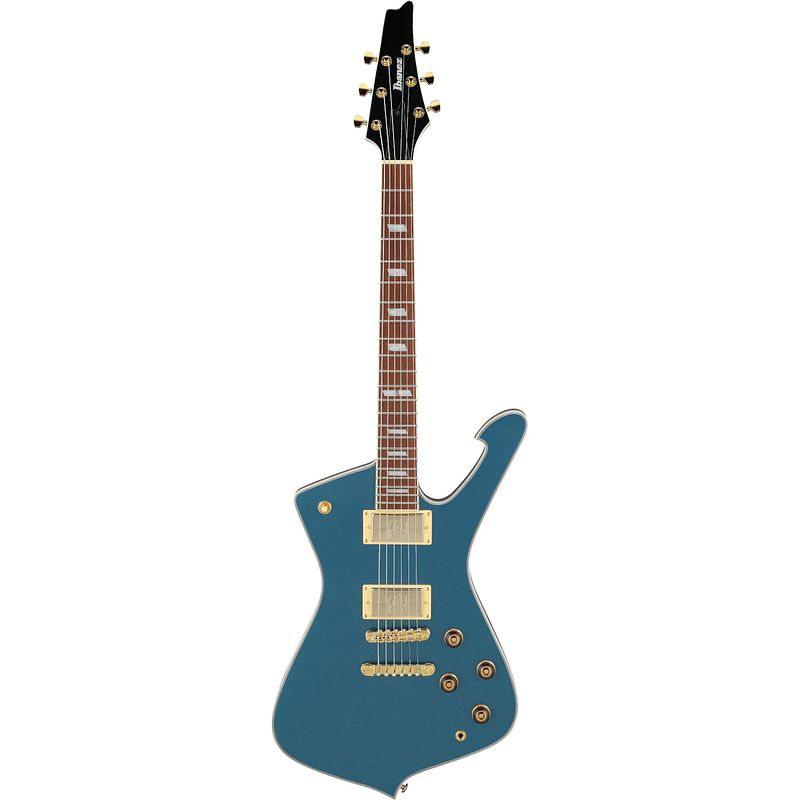 Foto van Ibanez ic420 iceman antique blue metallic elektrische gitaar met gigbag