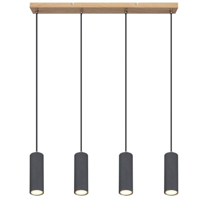 Foto van Industriële hanglamp robby - l:65cm - gu10 - metaal - zwart