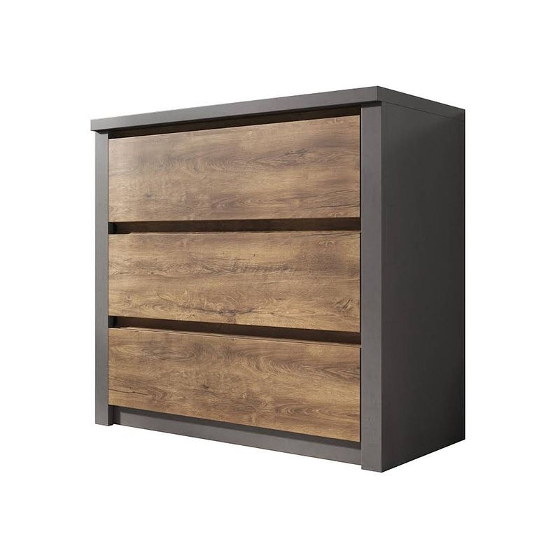 Foto van Meubella - dressoir monaco - eiken - grijs - 90 cm