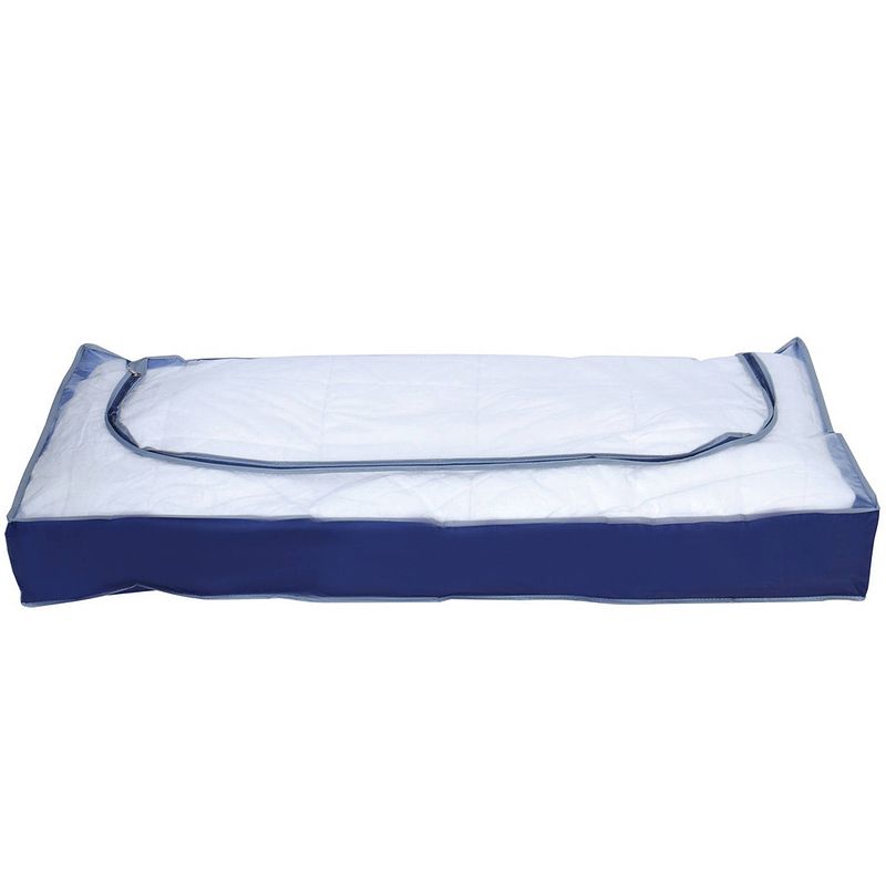 Foto van Msv opbergtas/beschermhoes beddengoed/kleding - voor onder bed - 109 x 46 x 15 cm - opberghoezen