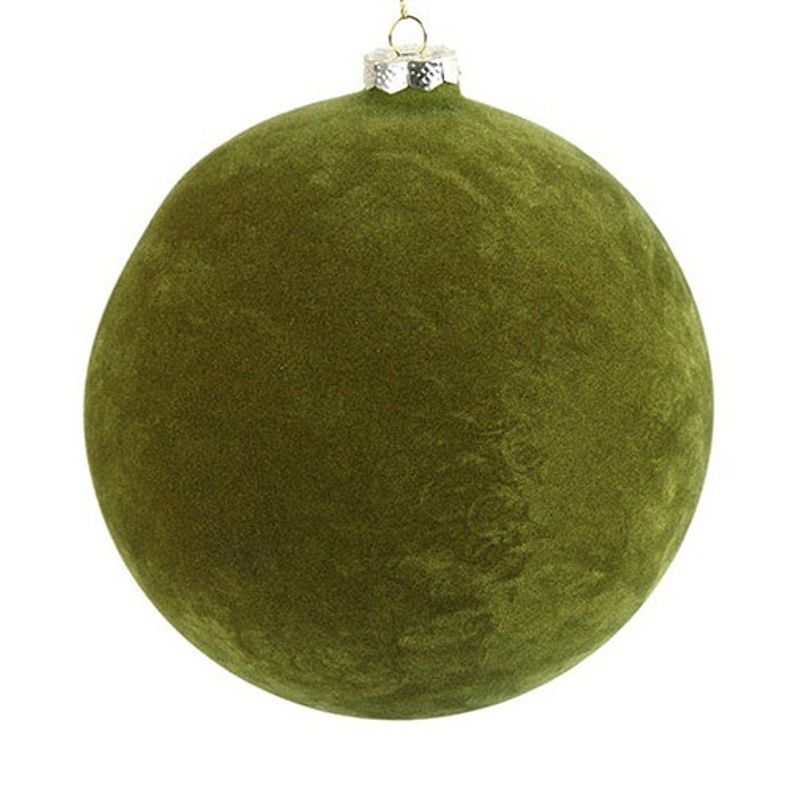 Foto van Cf label kerstbal yana 12 cm glas groen