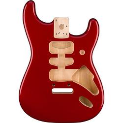 Foto van Fender deluxe series stratocaster hsh alder body candy apple red losse elzenhouten solid body voor elektrische gitaar