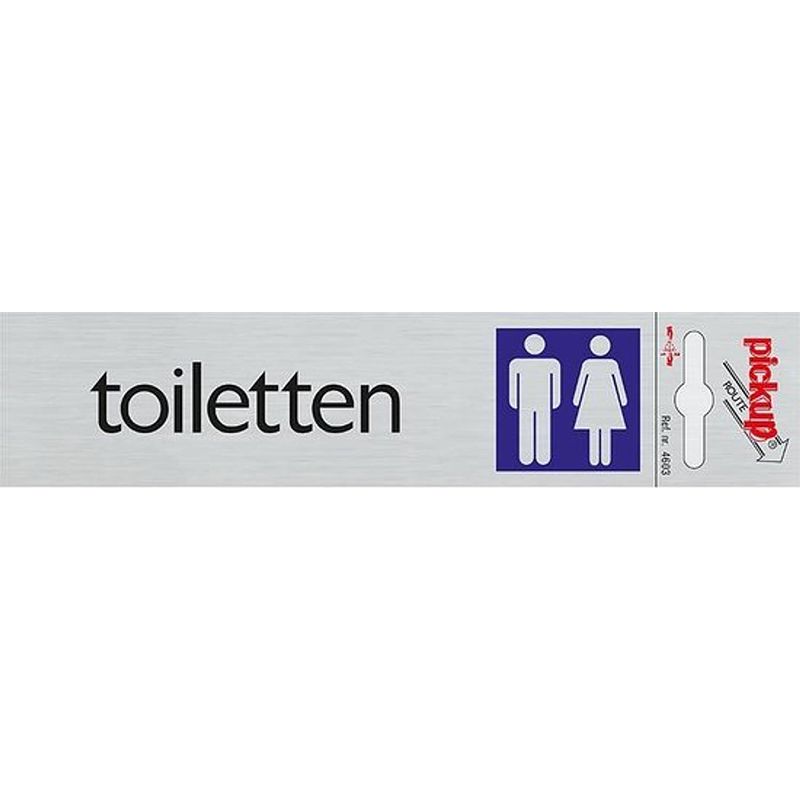 Foto van Pickup - route alulook 165 x 44 mm sticker toiletten