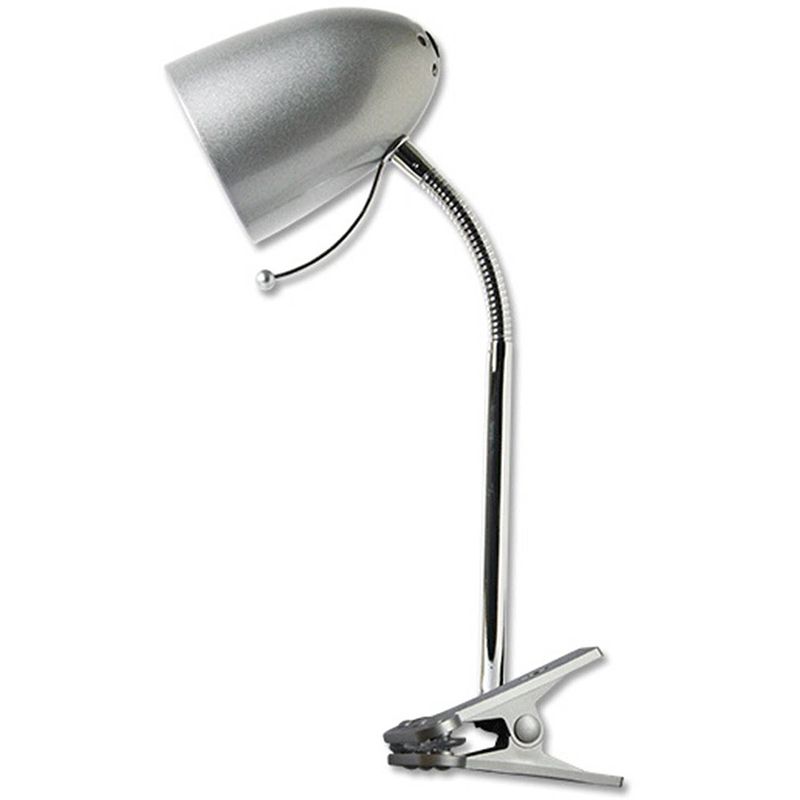 Foto van Led klemlamp - aigi wony - e27 fitting - flexibele arm - rond - glans zilver