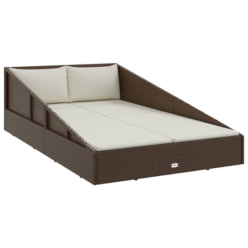 Foto van Vidaxl tuinbed 201x139 cm poly rattan bruin