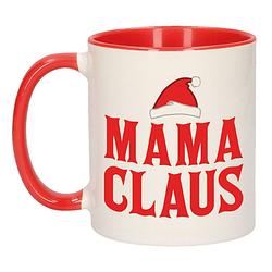 Foto van Mama claus koffiemok / theebeker rood kerst cadeau mama 300 ml - bekers