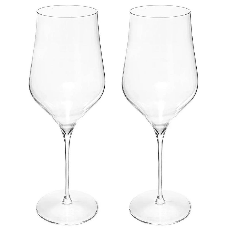 Foto van Set van 4x grote wijnglazen voor rode wijn rhone 740 ml van glas - wijnglazen