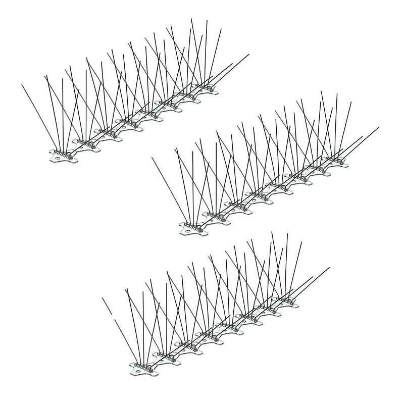 Foto van Set van 3x vogelpinnen / duivenpinnen / vogelwering 33 cm - ongediertevallen - ongediertebestrijding