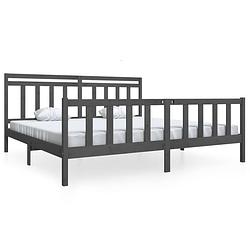 Foto van Vidaxl bedframe massief hout grijs 200x200 cm