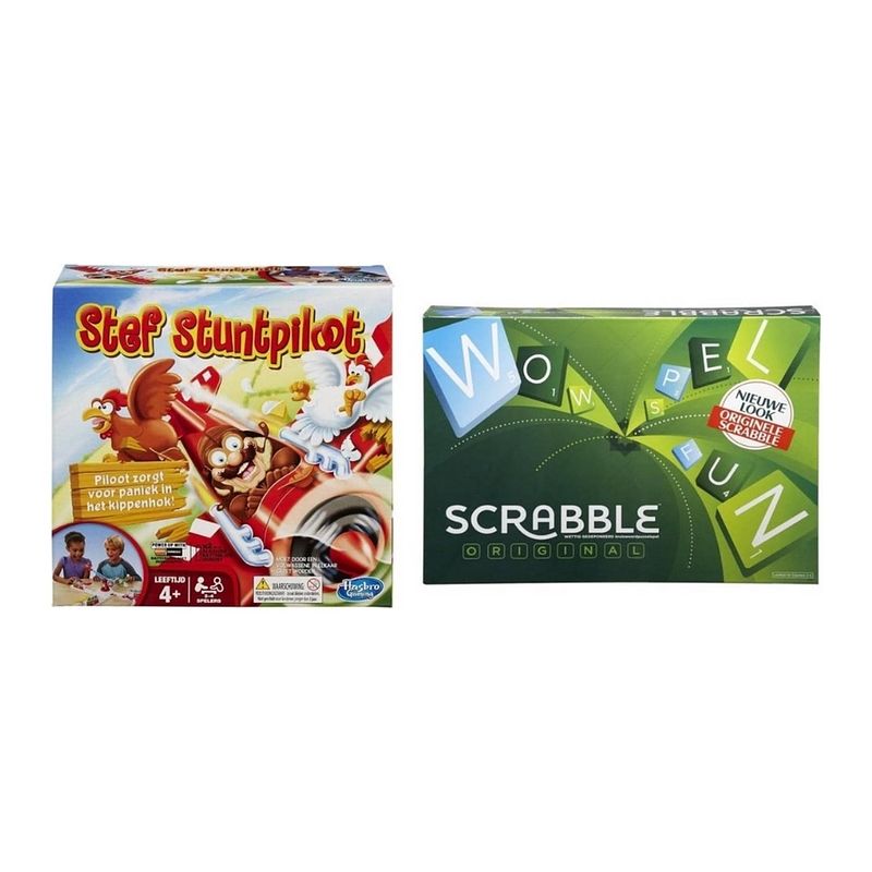 Foto van Spellenbundel - 2 stuks - stef stuntpiloot & scrabble original