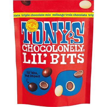 Foto van Tony'ss chocolonely lil'sbits triple chocolade mix, 120 gram bij jumbo