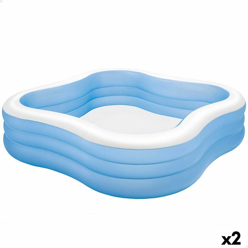 Foto van Opblaaszwembad intex blauw 229 x 56 x 229 cm 1250 l (2 stuks)