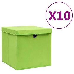 Foto van Vidaxl opbergboxen met deksels 10 st 28x28x28 cm groen