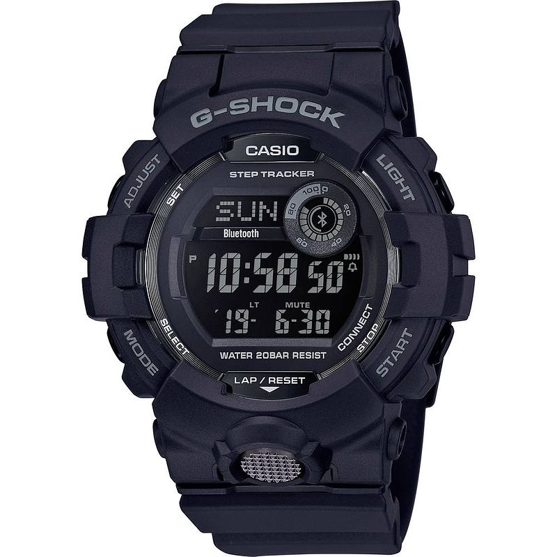 Foto van Casio elektronisch horloge gbd-800-1ber (l x b x h) 15.5 x 48.6 x 54.1 mm zwart materiaal (behuizing): hars materiaal (armband): hars