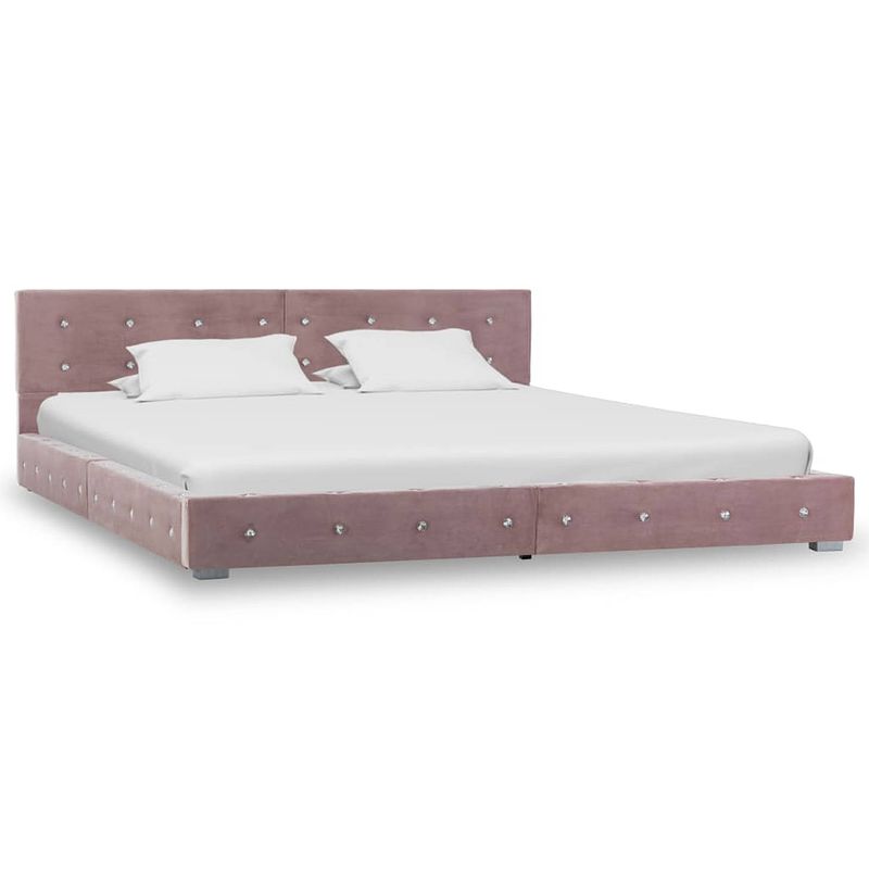 Foto van Vidaxl bedframe fluweel roze 160x200 cm