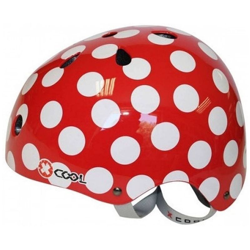 Foto van Cycle tech fietshelm polka rood maat 48/54 cm