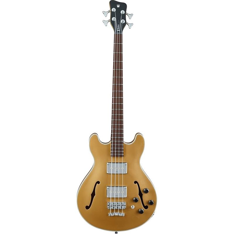 Foto van Warwick rockbass star bass metallic gold high polish semi-akoestische basgitaar