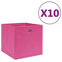 Foto van Vidaxl opbergboxen 10 st 28x28x28 cm nonwoven stof roze