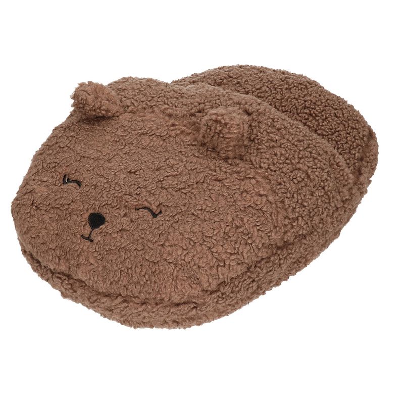Foto van Grote voetenwarmer pantoffel/slof beer chocolade bruin one size 30 x 27 cm - sloffen - volwassenen