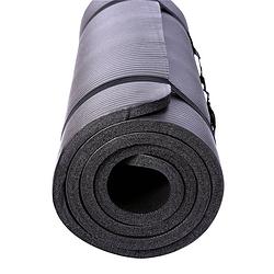 Foto van Yoga mat zwart, 190x100x1,5 cm dik, fitnessmat, pilates, aerobics