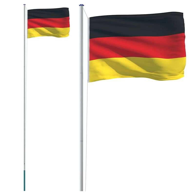 Foto van Vidaxl vlag met vlaggenmast duitsland 6,23 m aluminium