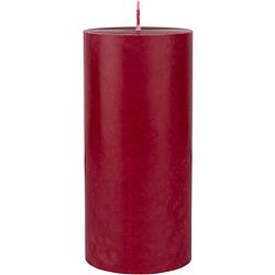 Foto van Bordeaux rood cilinder kaarsen /stompkaarsen 15 x 7 cm 50 branduren - stompkaarsen