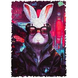 Foto van Unidragon houten puzzel pop art - cyber konijn - 250 stukjes