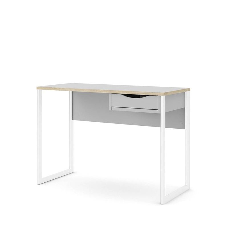 Foto van Fula bureau 110 cm 1 lade wit, mat wit.