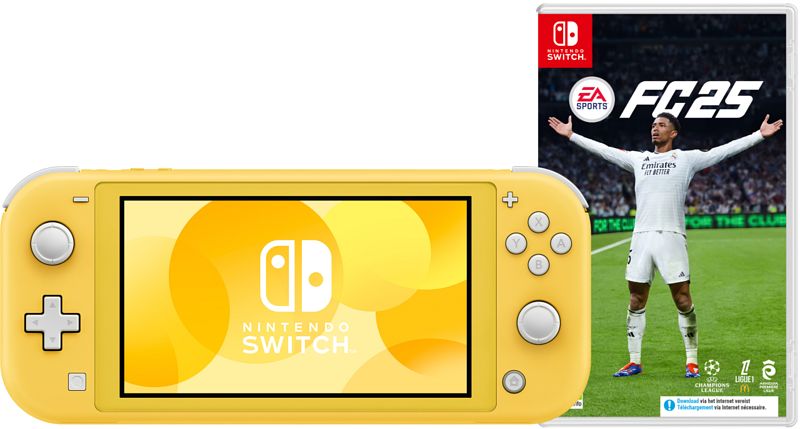 Foto van Nintendo switch lite geel + ea sports fc 25