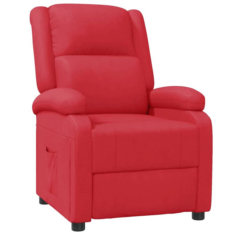 Foto van The living store verstelbare fauteuil - rood kunstleer - 70 x 89.5 x 99 cm - schuimvulling