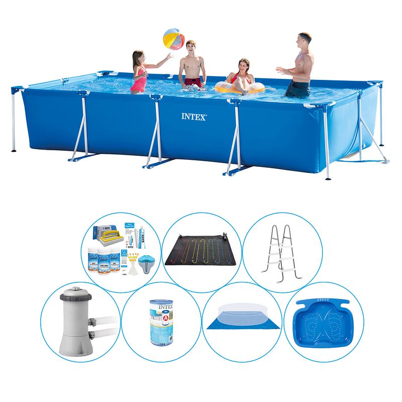 Foto van Intex frame pool rechthoekig 450x220x84 cm - 8-delig - zwembad super deal