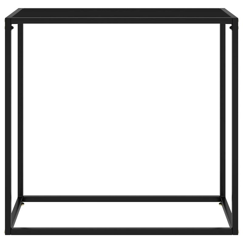 Foto van The living store wandtafel modern zwart 80 x 35 x 75 cm - gehard glas en staal