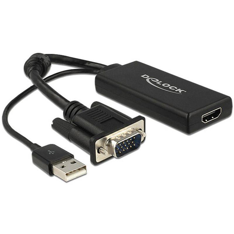 Foto van Delock 62668 vga / hdmi adapter [1x vga-stekker - 1x hdmi-bus] zwart 25.00 cm